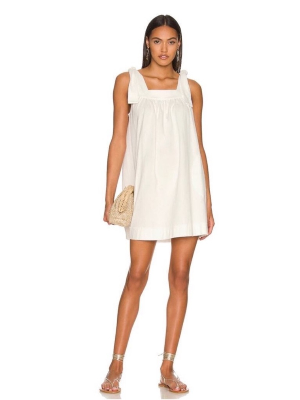 Free People FP Beach Honey shoulder tie dress - white